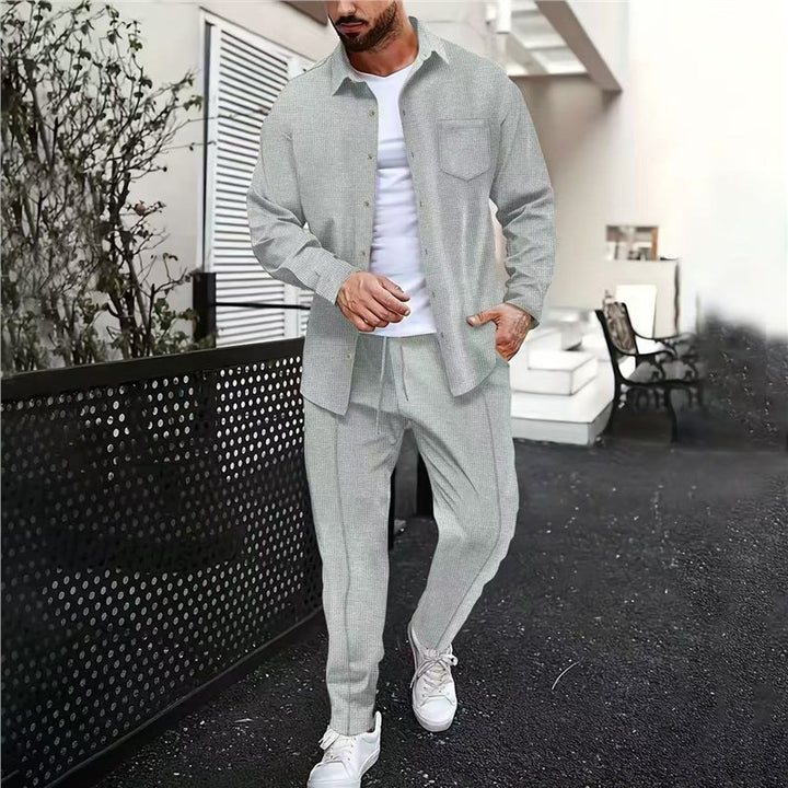 Herren lässiges Freizeithemd und Hose Set Echoarchiv