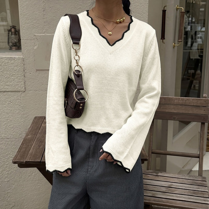 Damen Eleganter V-Ausschnitt Pullover Echo Archiv