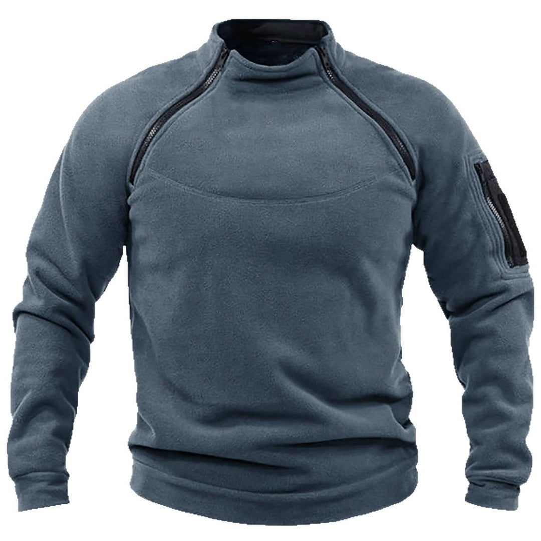Herren Thermo-Fleecepullover mit Schulterreißverschlüssen, Stehkragen & Ärmel‑Utilitytasche Echo Archiv
