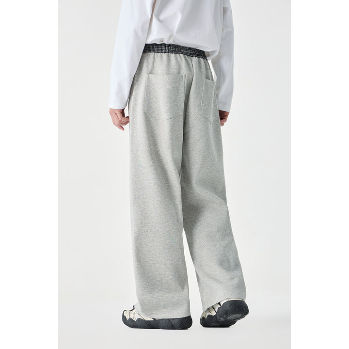 Damen Leichte Sweatpants mit hohem Gummibund, Karomusterbesatz und weitem Cropped Schnitt Echoarchiv