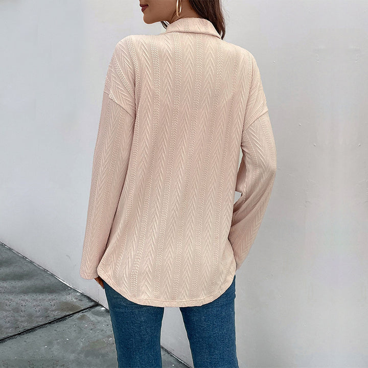 Damen Leichte strukturierte Hemdjacke mit Brusttaschen und Hornoptik-Knöpfen Echoarchiv