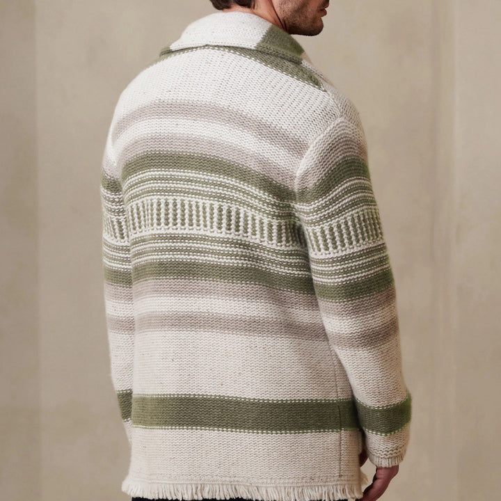 Herren Strickjacke mit modernem Muster und praktischen Taschen Echoarchiv
