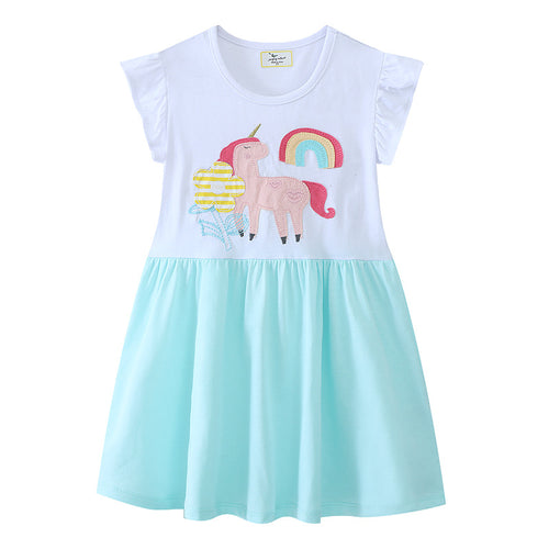 Mädchen Baumwollkleid mit zauberhaftem Einhorn-Motiv Echo Archiv