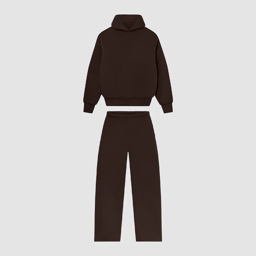 Unisex gemütliches Loungewear-Set mit hohem Rollkragen, relaxed-fit Sweatshirt und gerader Sweatpants – Auréline