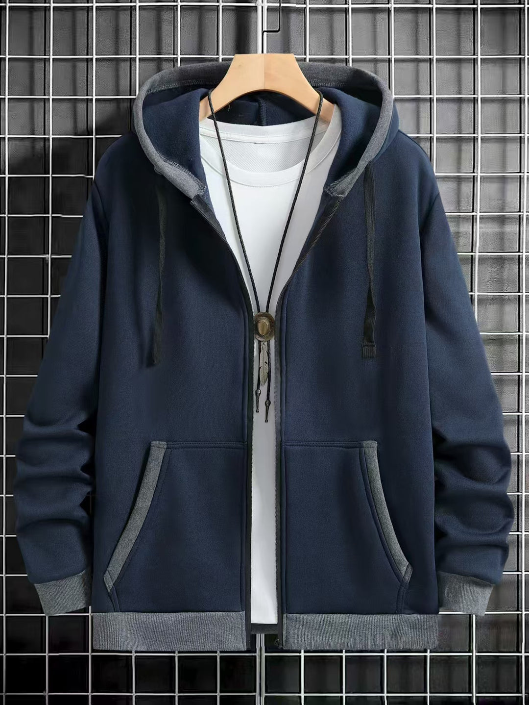 Herren Gemütlicher Kapuzenpullover mit Reißverschluss und praktischen Taschen Echoarchiv