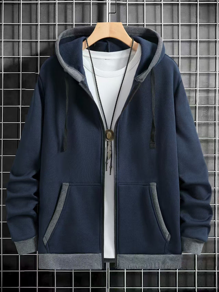 Herren Gemütlicher Kapuzenpullover mit Reißverschluss und praktischen Taschen Echoarchiv