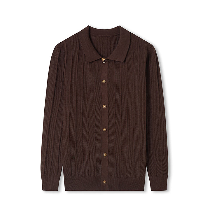 Herren Strickjacke mit strukturiertem Muster und eleganten Knöpfen Echoarchiv