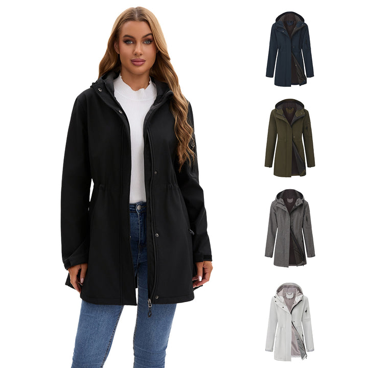 Damen nan funktionaler Softshell-Parka mit Teddyfleece-Futter, Kapuze und Taillenzug Echo Archiv
