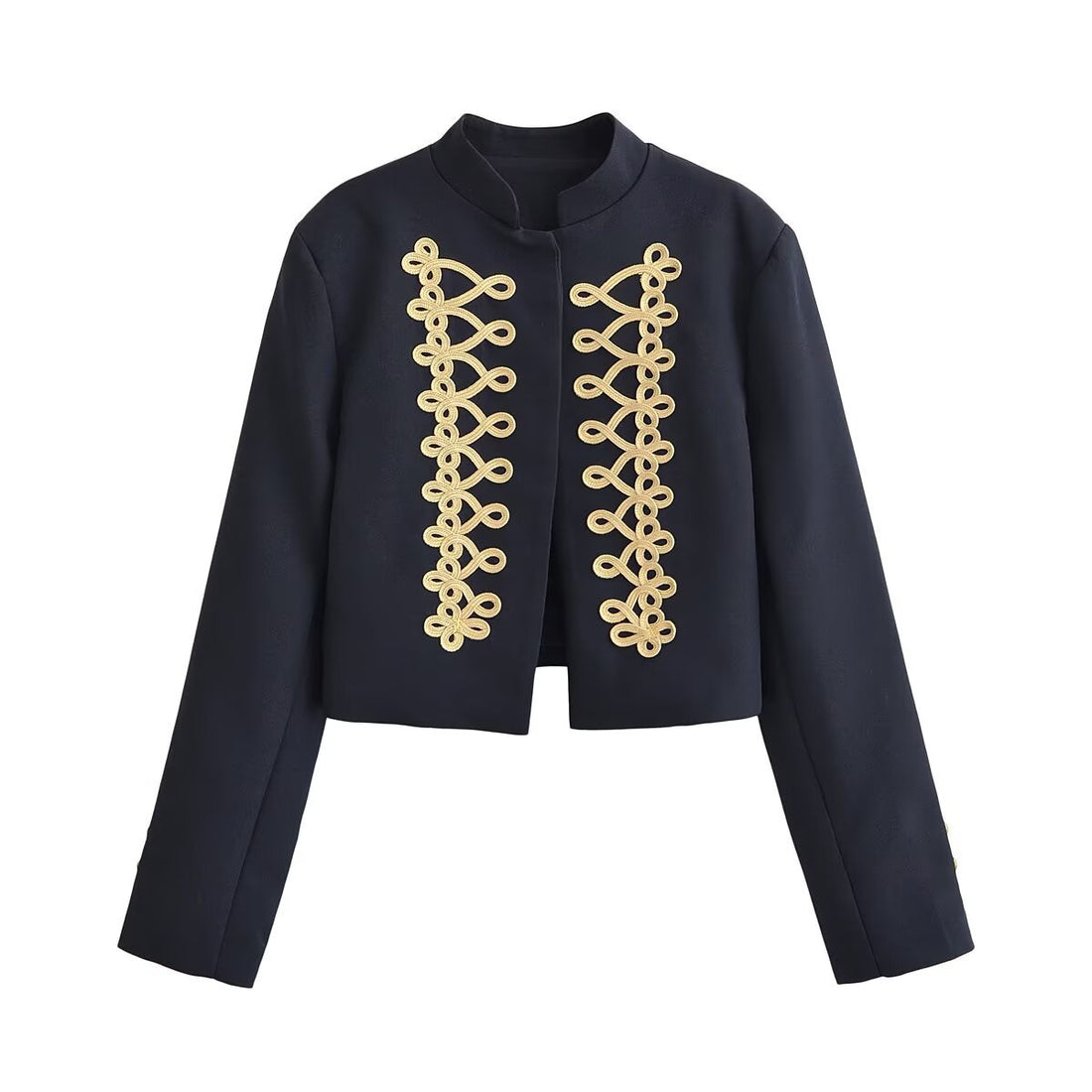 Damen Kurze Militärjacke mit goldverzierter Kordelapplikation Echo Archiv