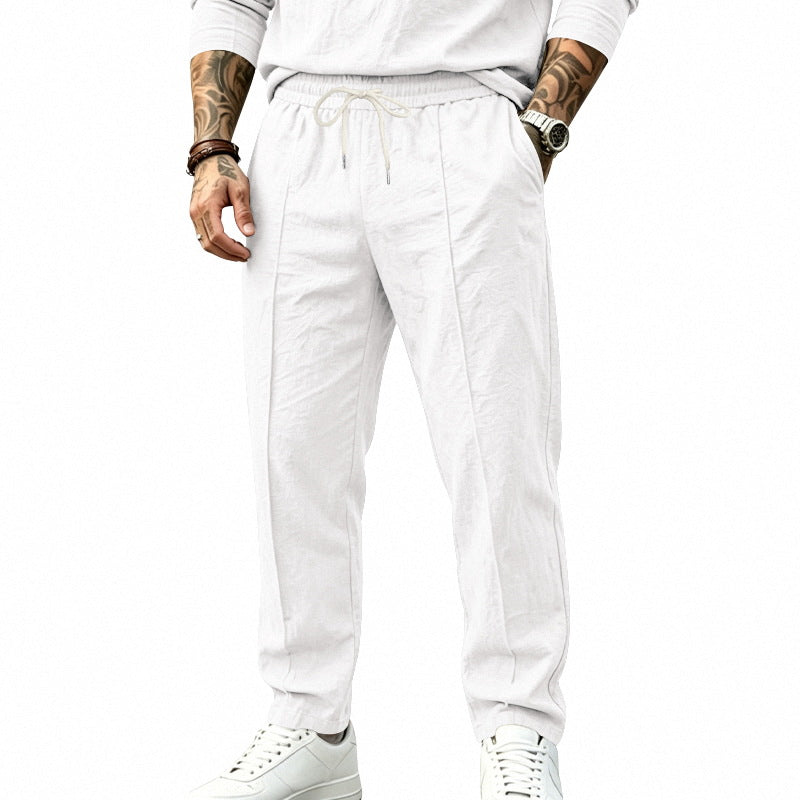Herren Leichte Tapered-Jogginghose mit Bundfalten, elastischem Tunnelzug und Seitentaschen Echoarchiv