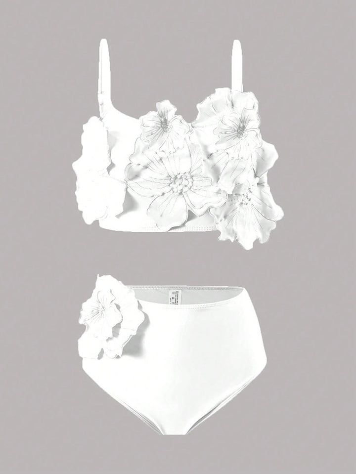 Damen Bikini-Set mit floralem Oberteil und hoch geschnittenem Höschen Echo Archiv