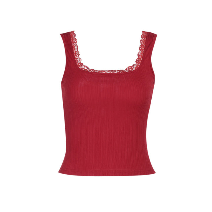 Damen figurbetontes Top mit Spitzenbesatz Echo Archiv
