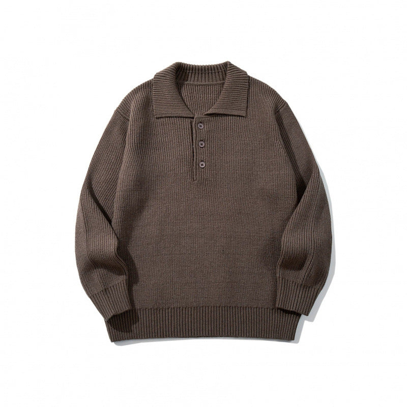 Herren Feinstrick-Polo-Pullover mit Hemdkragen, Knopfleiste und geripptem Saum Echo Archiv