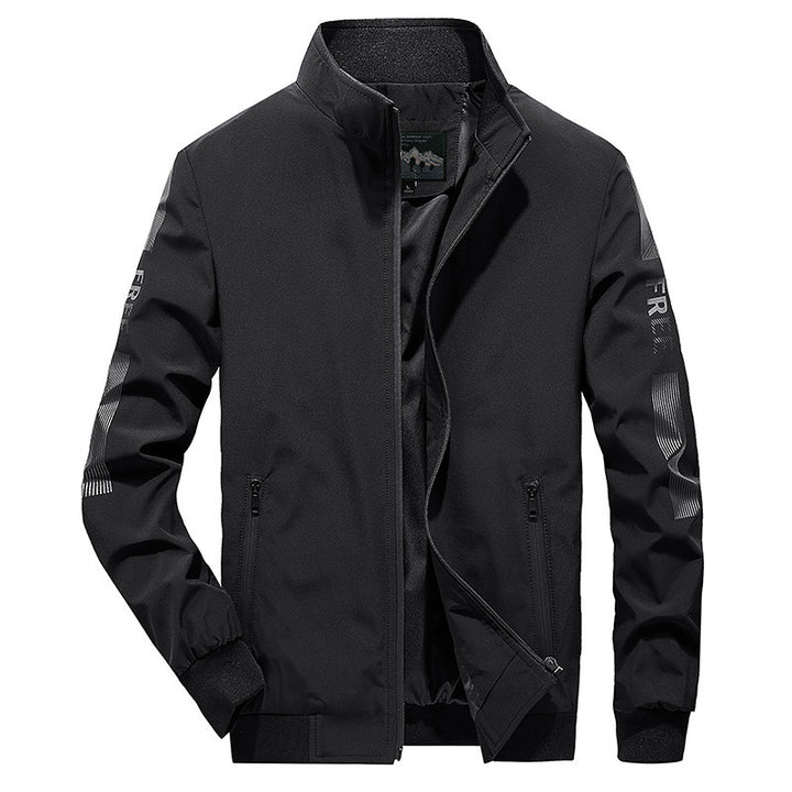 Herren Leichter Softshell-Bomber mit reflektierenden Ärmeldetails und hohem Stehkragen Echoarchiv