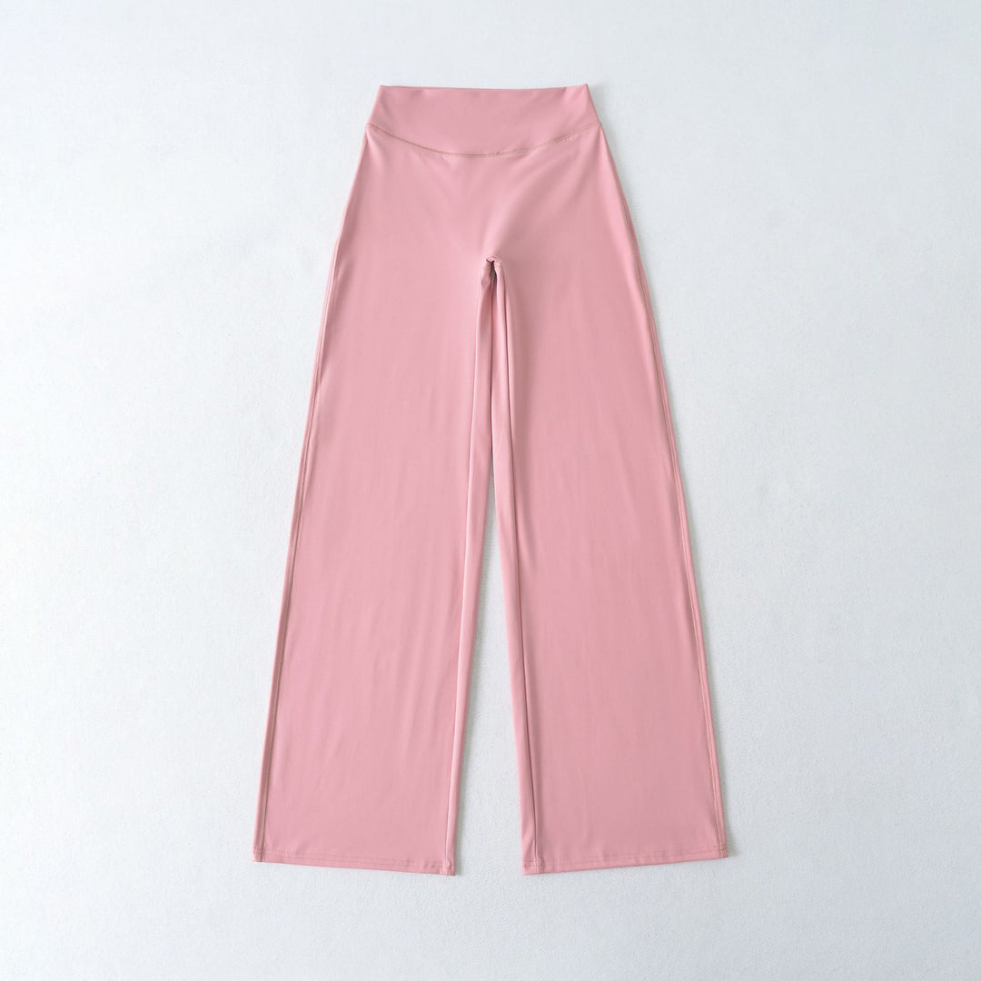 Damen Weite High Waist Loungehose aus Stretchjersey mit fließendem Schlag Echoarchiv