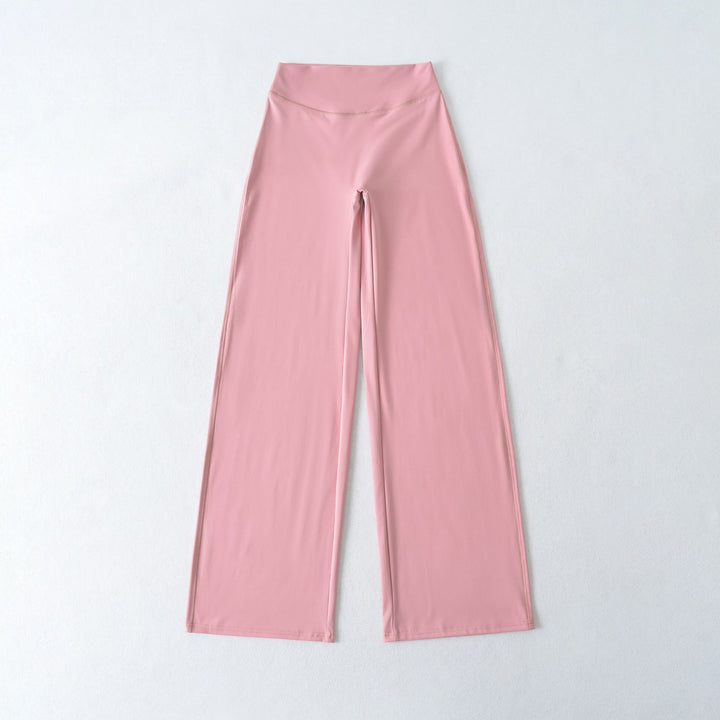 Damen Weite High Waist Loungehose aus Stretchjersey mit fließendem Schlag Echoarchiv