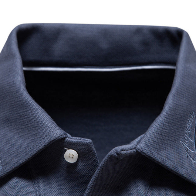 Herren Langarm Poloshirt aus atmungsaktivem Baumwollmix mit modischen Akzenten Echoarchiv