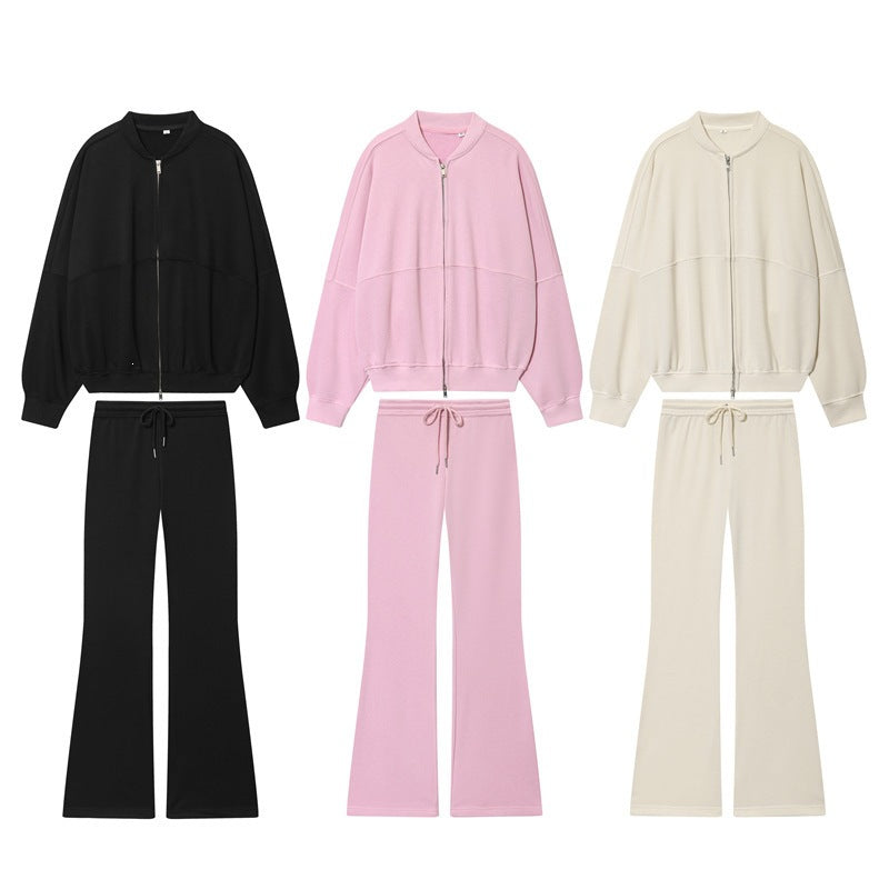 Damen Oversize-Sweatjacke mit Zwei-Wege-Reißverschluss und geripptem Bund Echo Archiv