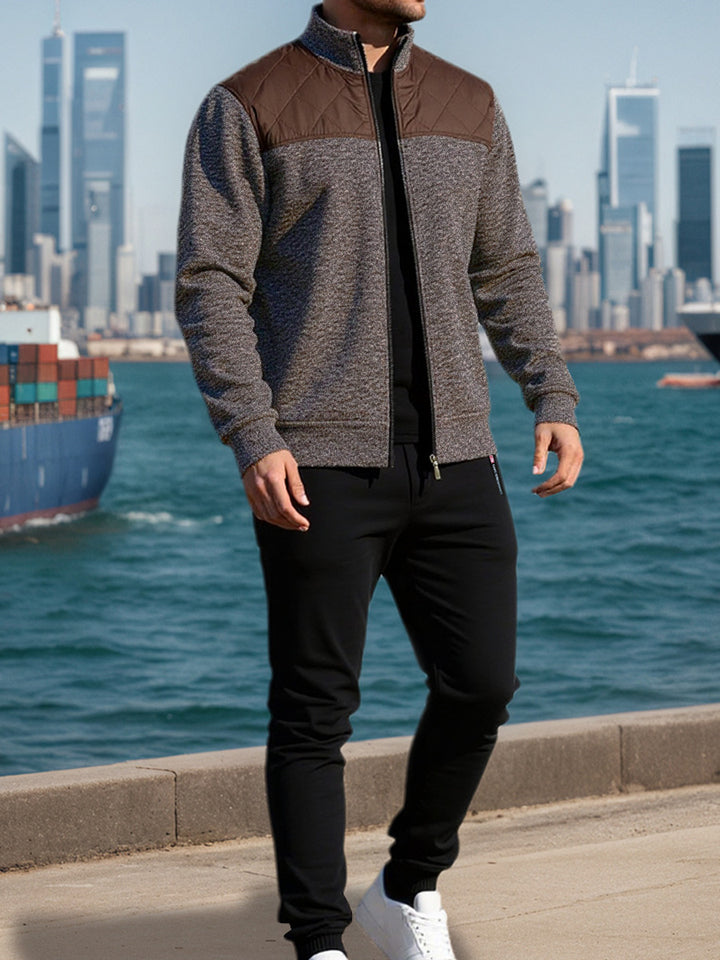 Herren Sportliche Jacke mit Querrippen-Muster und leicht gepolstertem Schulterbereich Echoarchiv