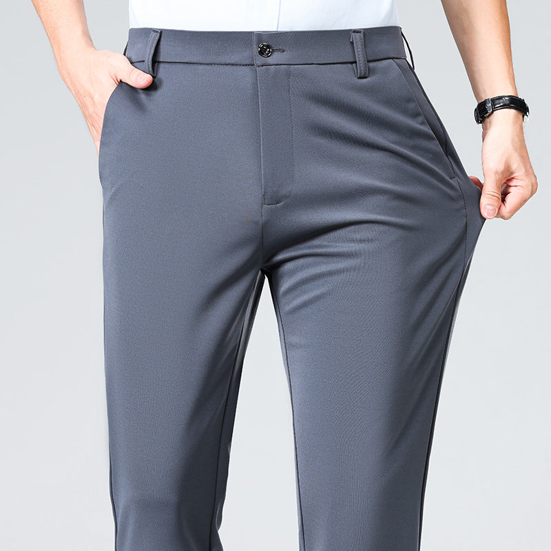 Herren Elegante gerade geschnittene Stretch-Businesshose mit Bügelfalte Echo Archiv