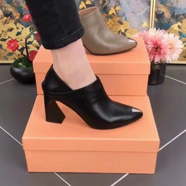 Damen Chunky Absatz Mules Echo Archiv