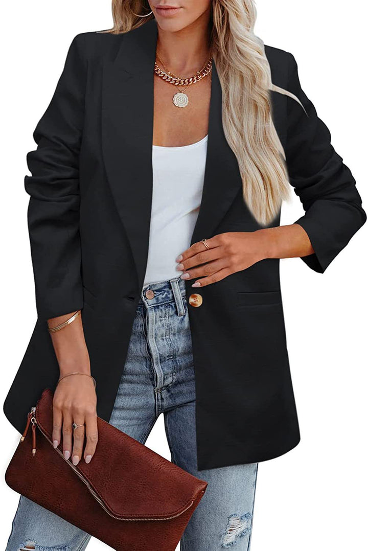 Echoarchiv | Doppelreihiger Blazer mit Gerafften Ärmeln und Taschen