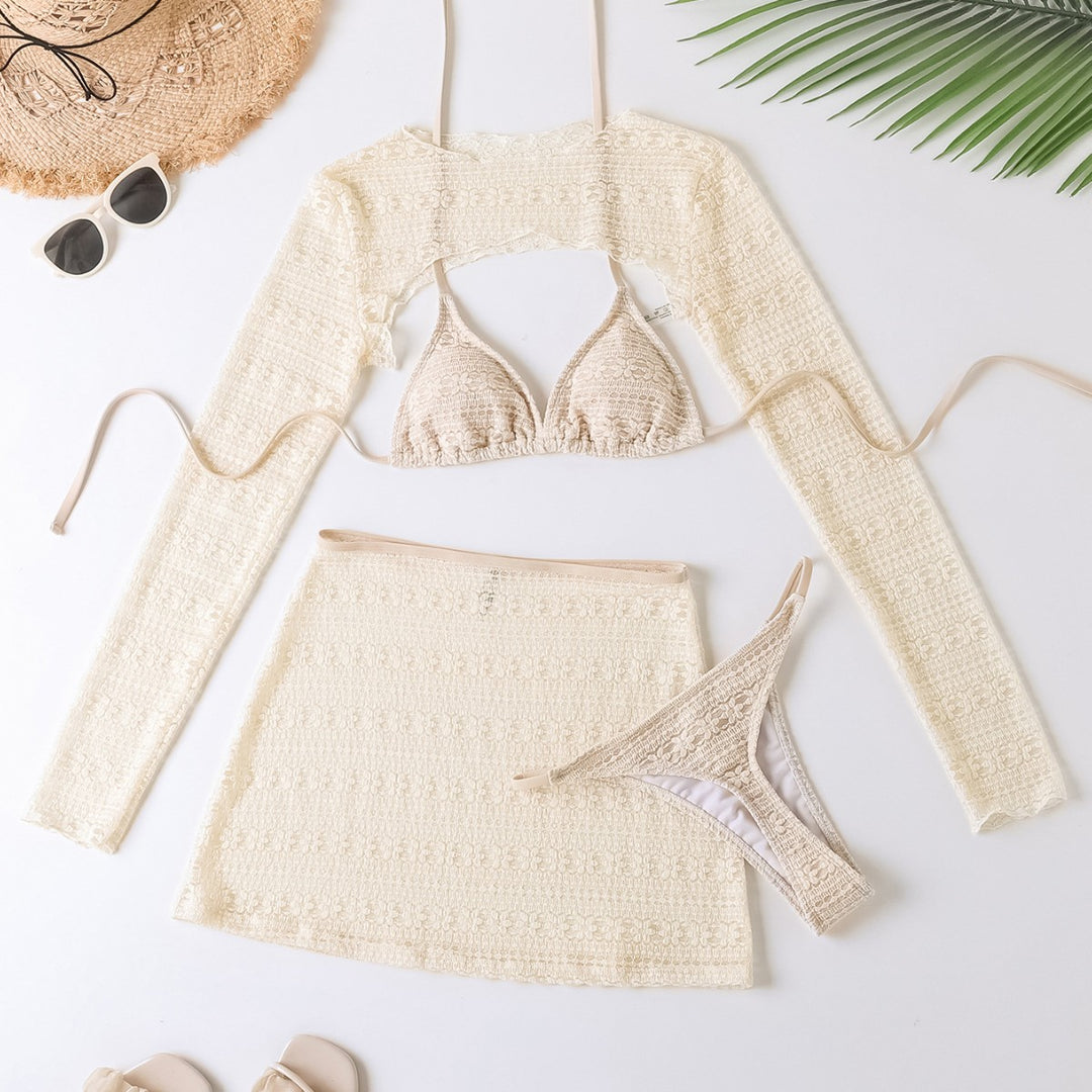 Damen Bikini-Set mit transparentem Cover-Up und figurbetonendem Design Echo Archiv