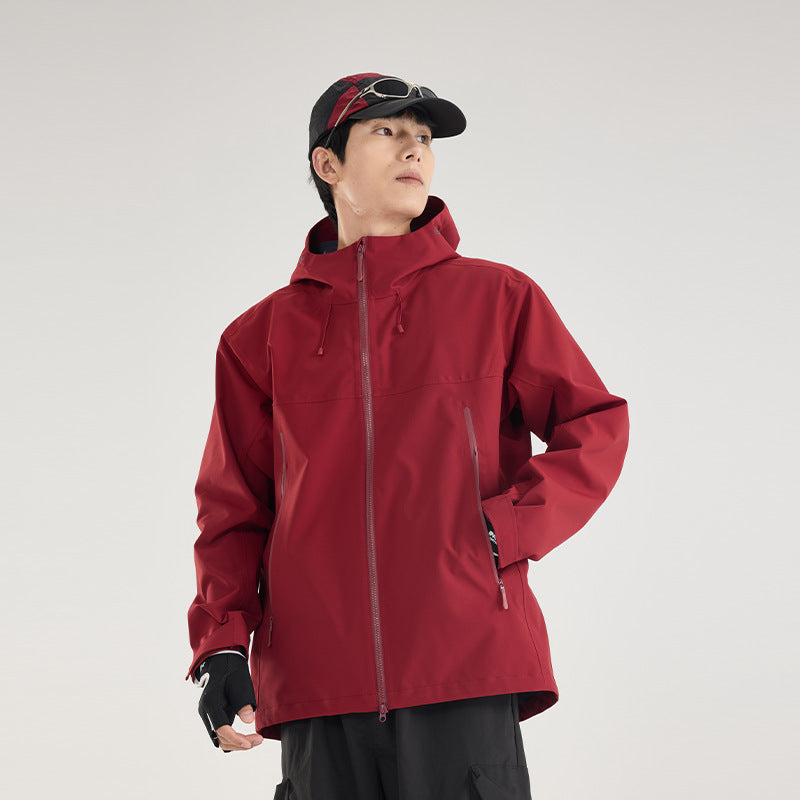 Herren Wasserdichte Softshell-Outdoorjacke mit verstellbarer Kapuze und atmungsaktiver Membran Echoarchiv