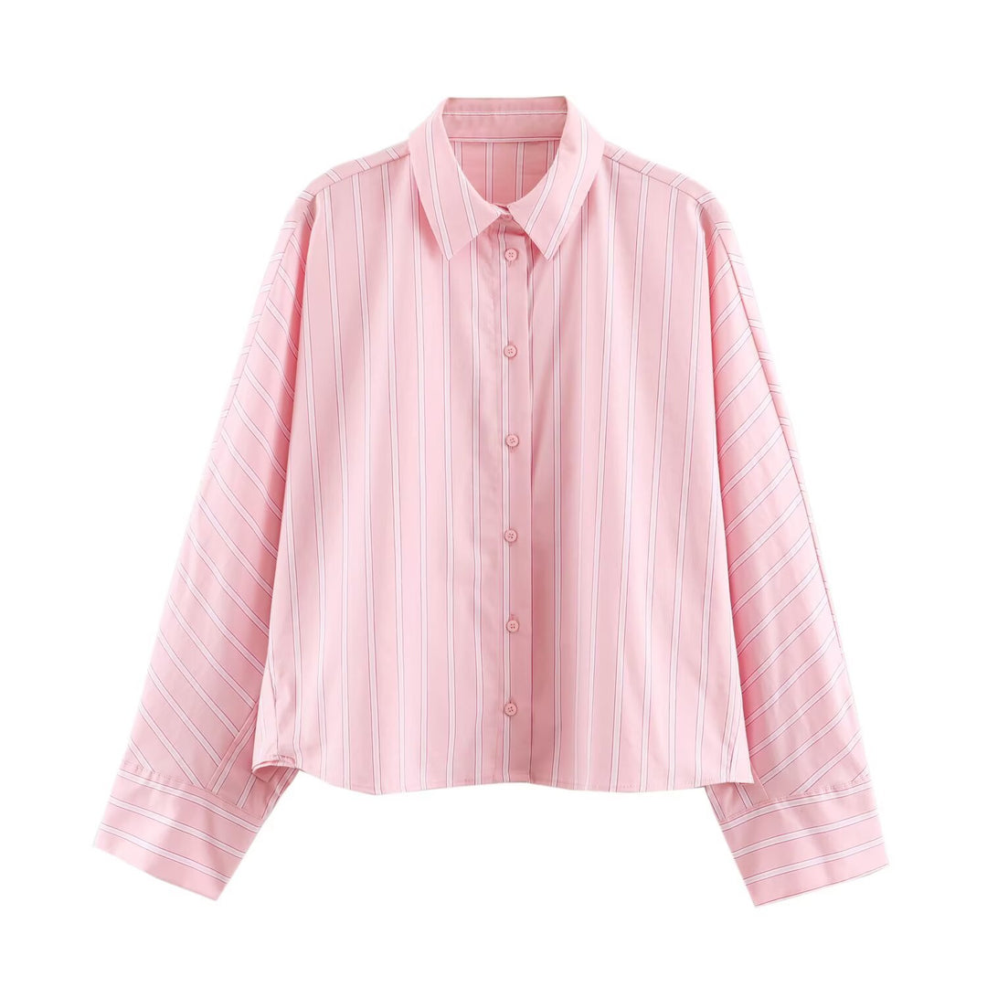Damen Oversize-Streifenhemd mit Kentkragen und langen Manschetten Echo Archiv