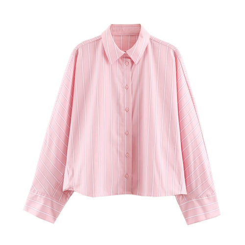Damen Oversize-Streifenhemd mit Kentkragen und langen Manschetten Echo Archiv