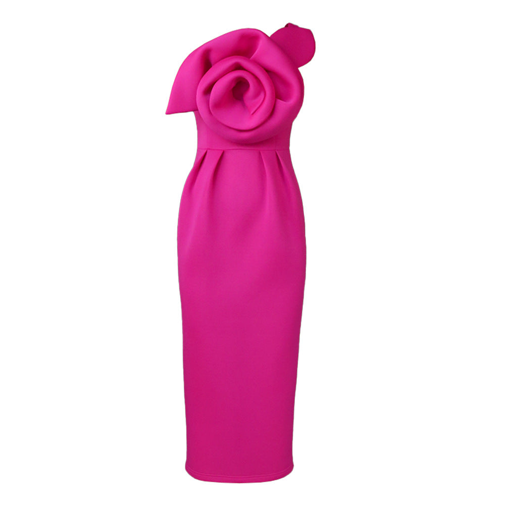 Damen Elegantes Abendkleid mit floralem 3D-Rosenakzent Echo Archiv