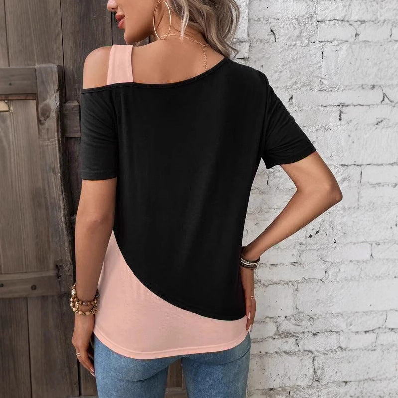 Damen Modisches T-Shirt mit asymmetrischem Design Echo Archiv