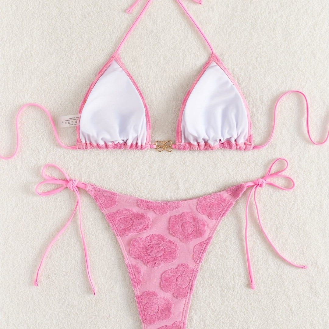 Damen Bikini-Set mit raffiniertem Blumenmuster und verstellbaren Trägern Echo Archiv