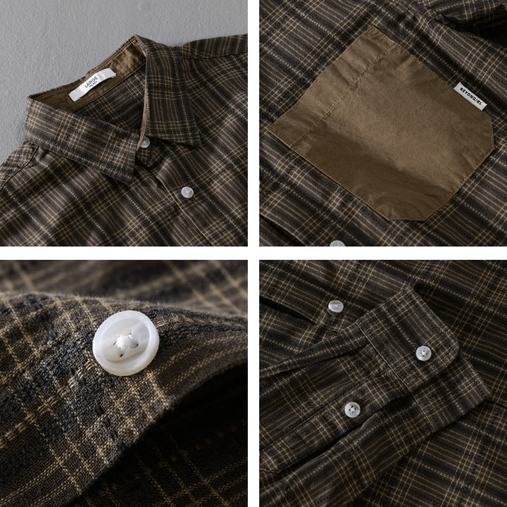 Herren Kariertes Overshirt im Relaxed-Fit mit kontrastreicher Brusttasche Echoarchiv