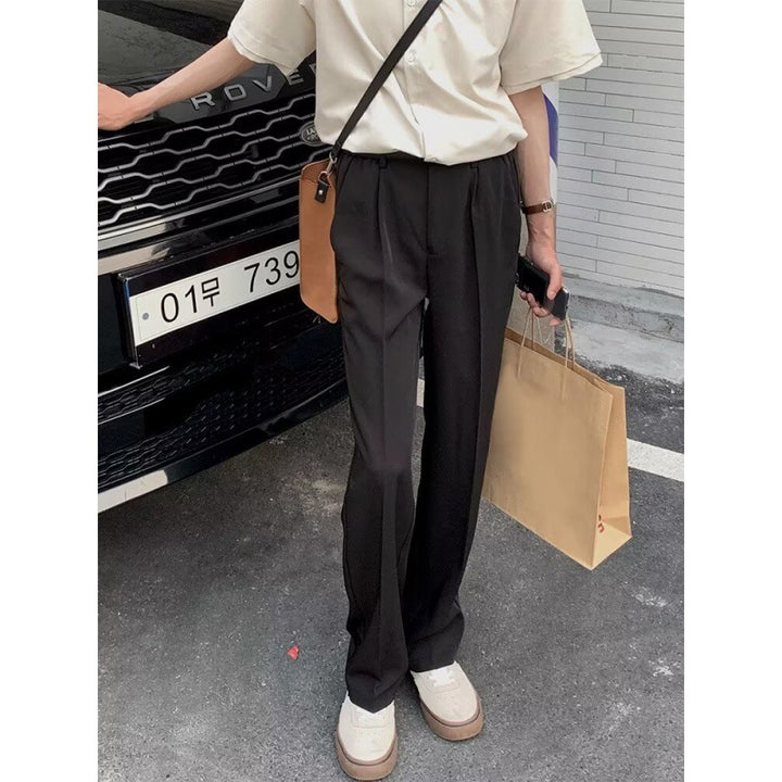 Damen Elegante Hochwasserhose mit gefalteten Details Echo Archiv