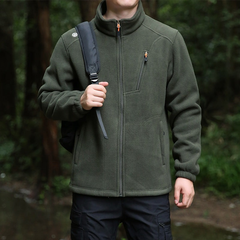 Herren Technische Fleecejacke mit Stehkragen, Brustreißverschluss & verstärkten Eingriffstaschen Echoarchiv
