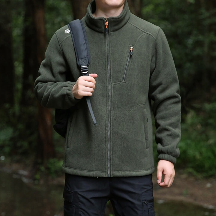Herren Technische Fleecejacke mit Stehkragen, Brustreißverschluss & verstärkten Eingriffstaschen Echoarchiv