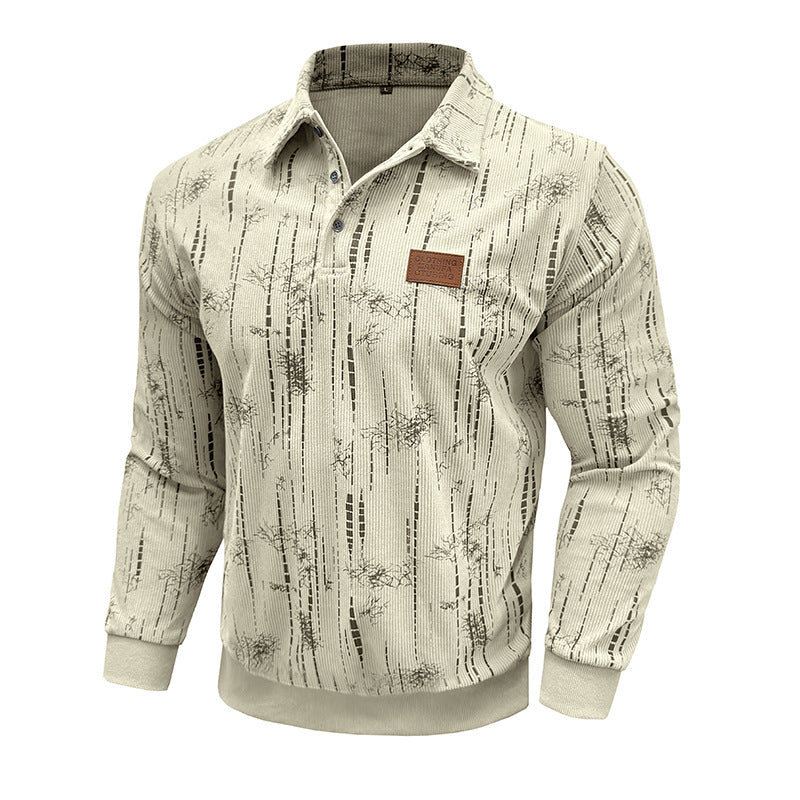 Herren lässiger Pullover mit knöpfbarem Kragen Echoarchiv