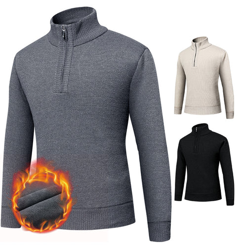 Herren Thermo-gefütterter Halbzip-Pullover mit Stehkragen und wärmender Fleece-Innenseite Echo Archiv