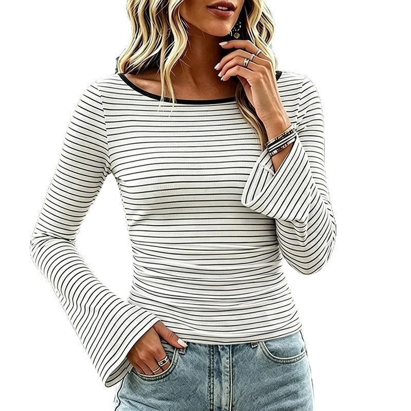 Damen Modisches Langarmshirt mit weitem Ärmel Echo Archiv