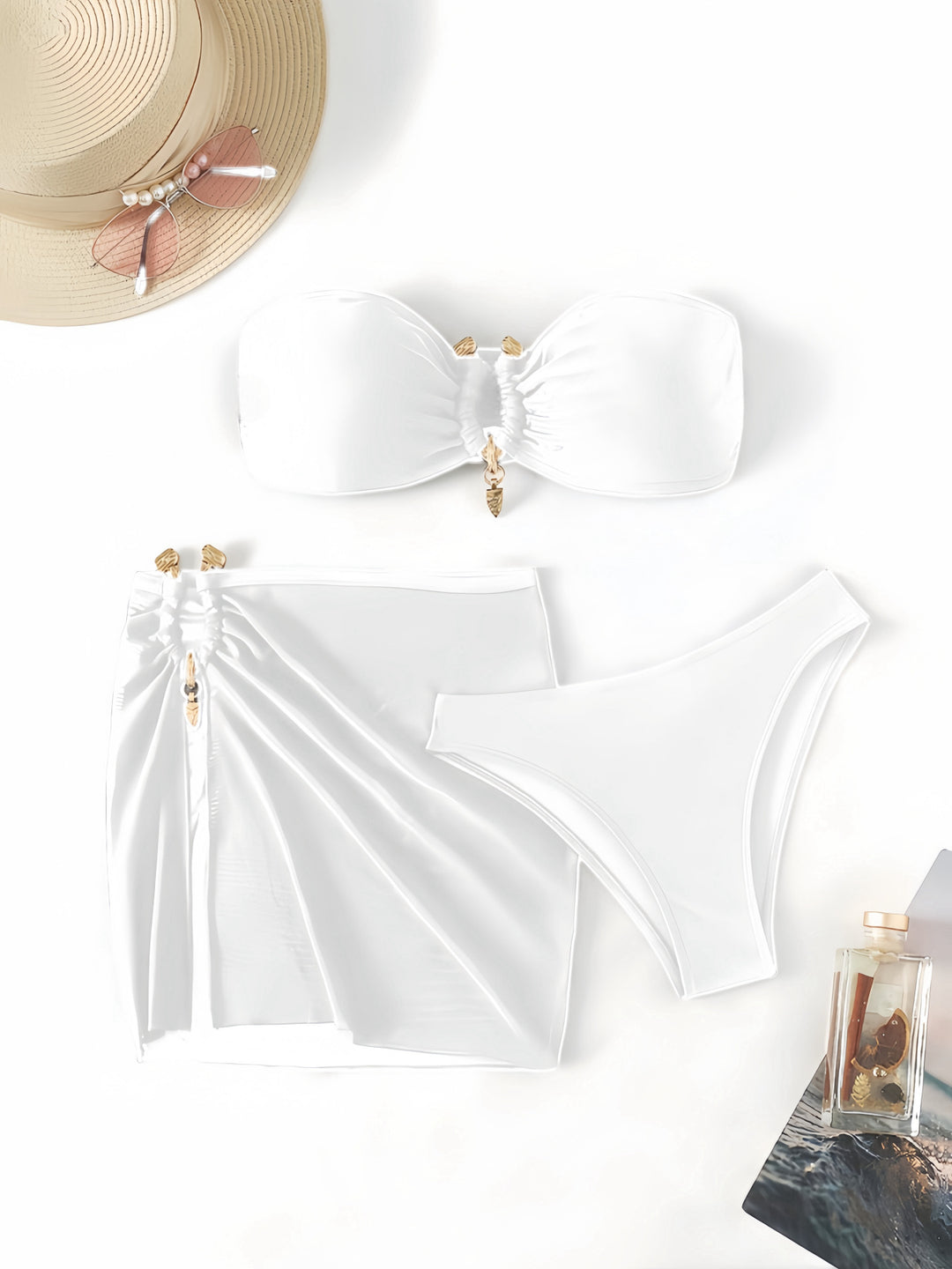 Damen Bandeau-Bikini-Set mit eleganter Rock-Overlay Echo Archiv