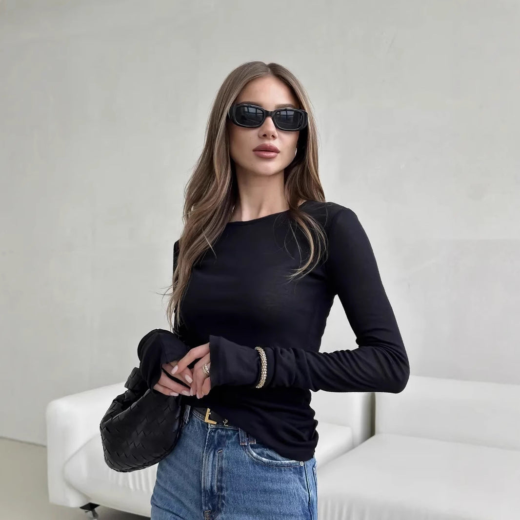 Damen Langarm T-Shirt mit Daumenlöchern Echoarchiv