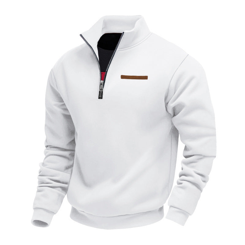 Herren nan Halbzip-Sweatshirt aus schwerem Fleece mit Stehkragen und verdeckter Brusttasche Echo Archiv
