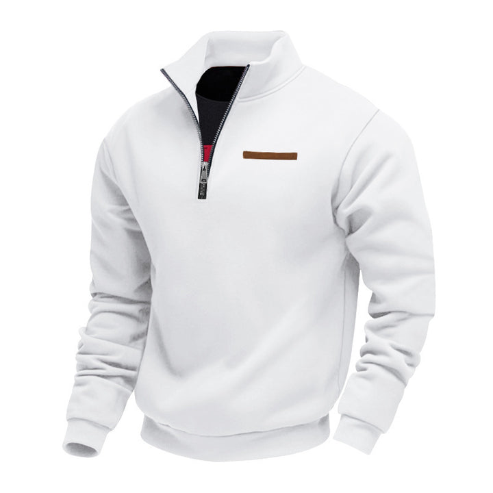 Herren nan Halbzip-Sweatshirt aus schwerem Fleece mit Stehkragen und verdeckter Brusttasche Echo Archiv