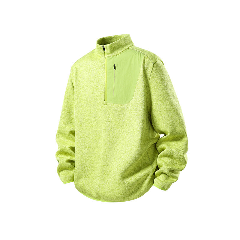 Herren Fleece-Halbzip-Pullover mit Stehkragen, Brustreißverschlusstasche und Relaxed-Fit Echo Archiv