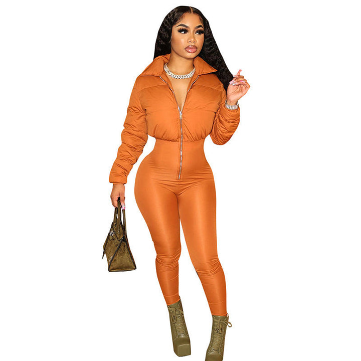 Echoarchiv | Damen Daunenjacke mit Gürtelhose
