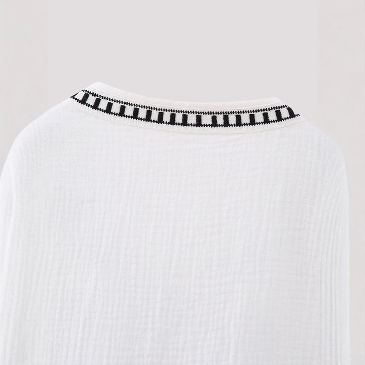 Damen Ärmellose bestickte Baumwollweste im Ethno-Boho-Stil Echoarchiv