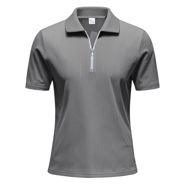 Herren sportliches Kurzarmpoloshirt mit Reißverschluss Echoarchiv