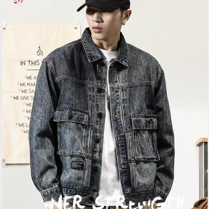 Herren Modische Denimjacke mit praktischen Taschen Echoarchiv
