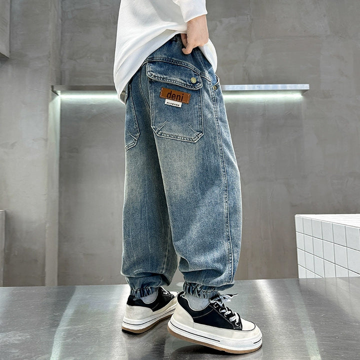 Herren lässige Baggy-Jeans mit elastischem Bund Echo Archiv